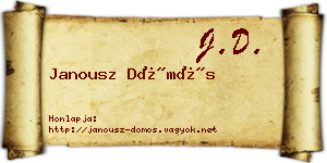 Janousz Dömös névjegykártya